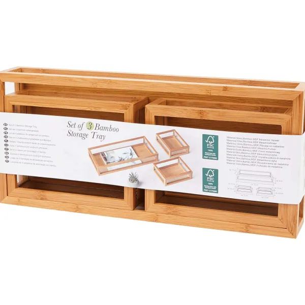 Merk Woonaccessoires^Bamboe Opbergbakjes