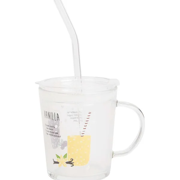 Merk Servies^Drinkglas Met Deksel En Rietje