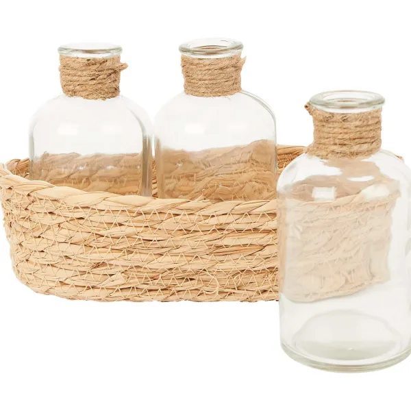 Merk Woonaccessoires^Glazen Flesjes In Mandje