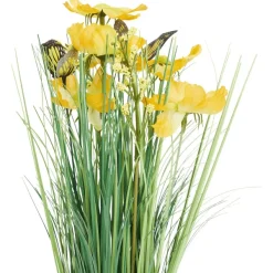 Merk Kunstplanten & -Bloemen^Kunstgrashalm Met Bloemen En Vlinders