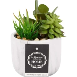 Merk Kunstplanten & -Bloemen^Kunstvetplant In Marmerlook Pot