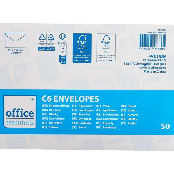 Office Essentials Kaarten^Enveloppen C6