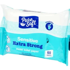 Pure Soft Lichaamsverzorging^Sensitive Vochtig Toiletpapier Bio-Flush